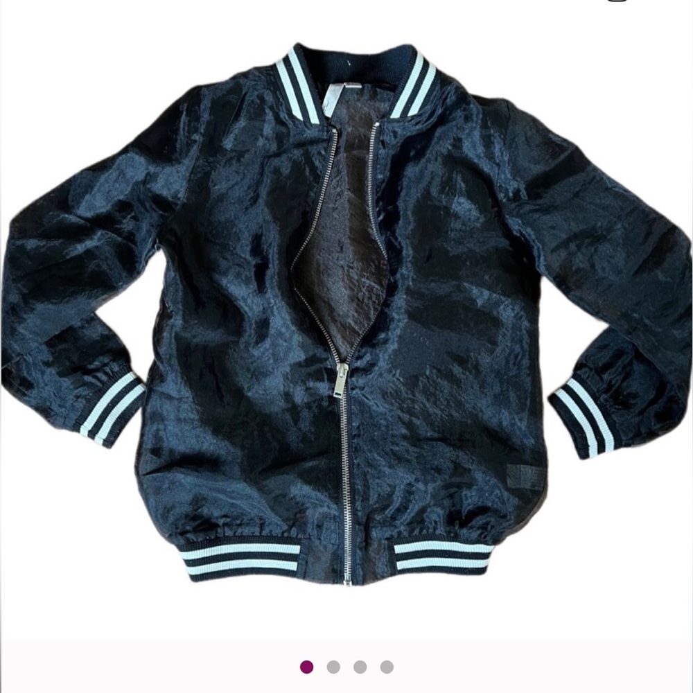 Hot Topic??? Stylish Black Sheer Organza Bomber Jacket